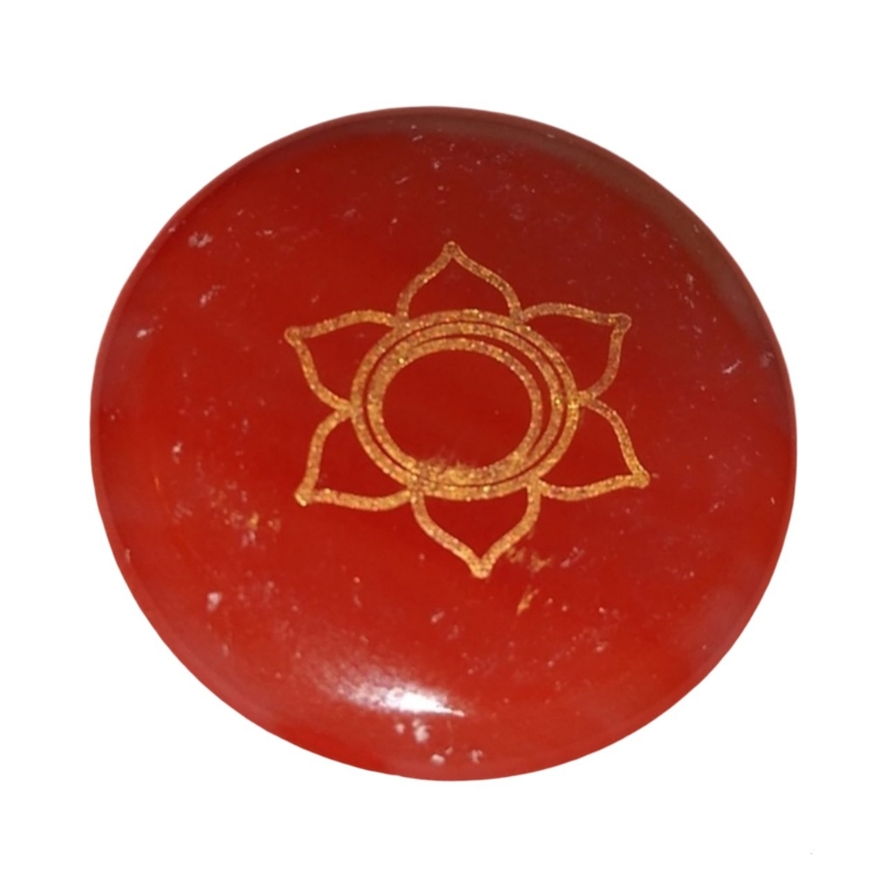 Orange Carnelian Etched Gemstone Palm Gem Worry Stone Sacral Chakra Pocket Rock